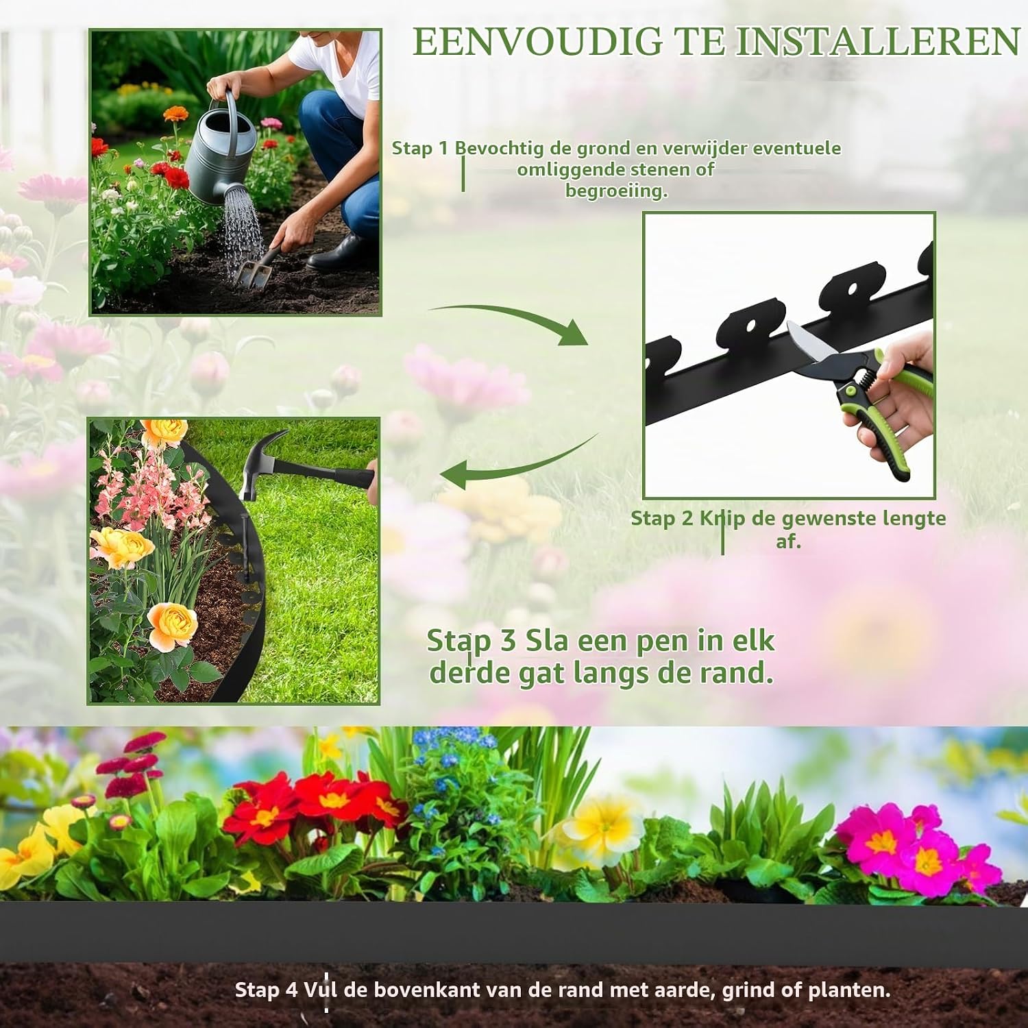 Thumbnail 6 de Ergohortus TPF0202 gazonrand van kunststof, 10 m, flexibel en zwart