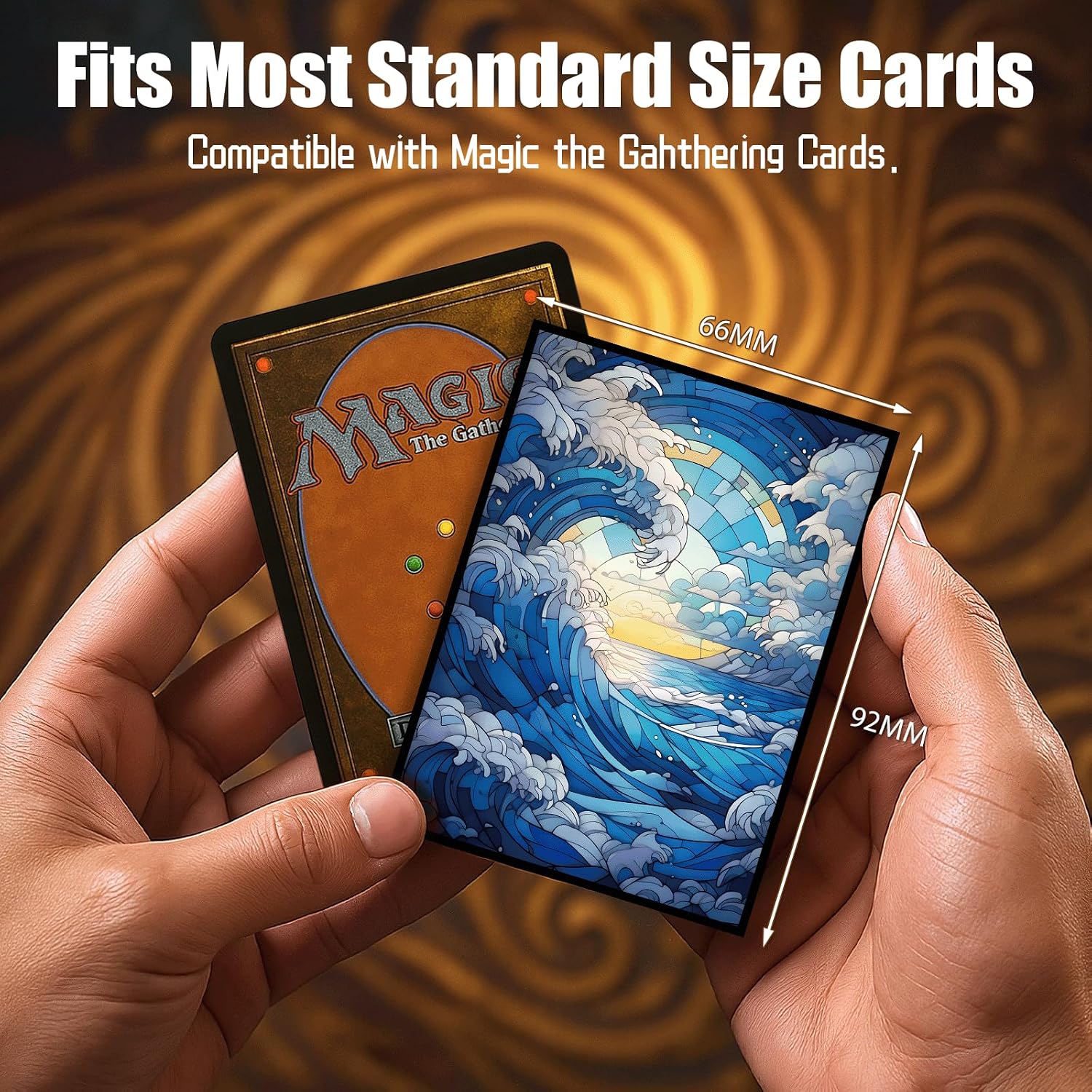 Detalle 2 de Kiiransr ステンドグラスアイランド MTG用カードスリーブ 100枚・透明フロント/マット背面