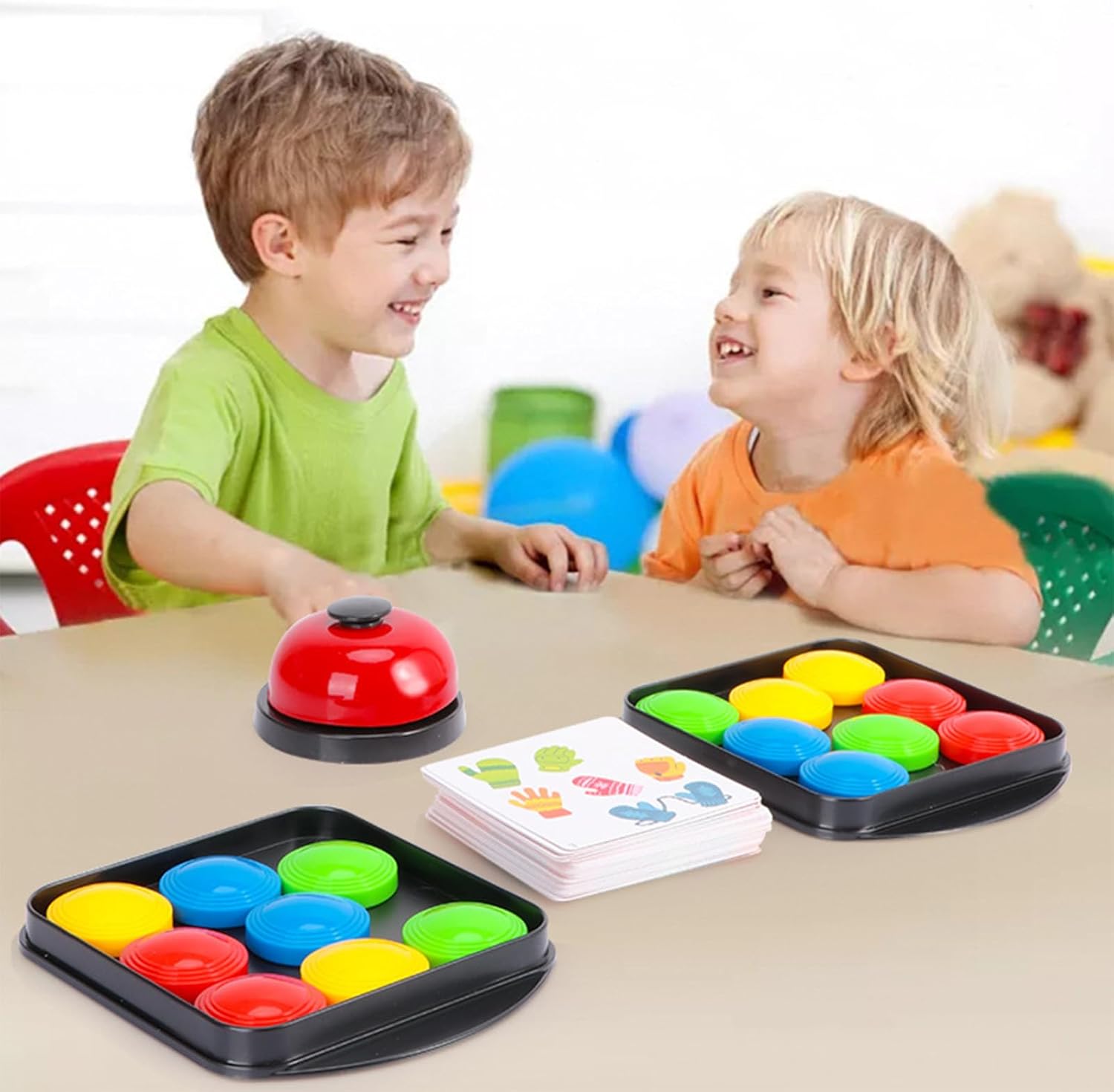 Detalle de ZUNIPLEX Gara di Puzzle Scorrevole Double Match: 40 Carte Colori e Motivi Diversi per Bimbi, Montessori Strategy
