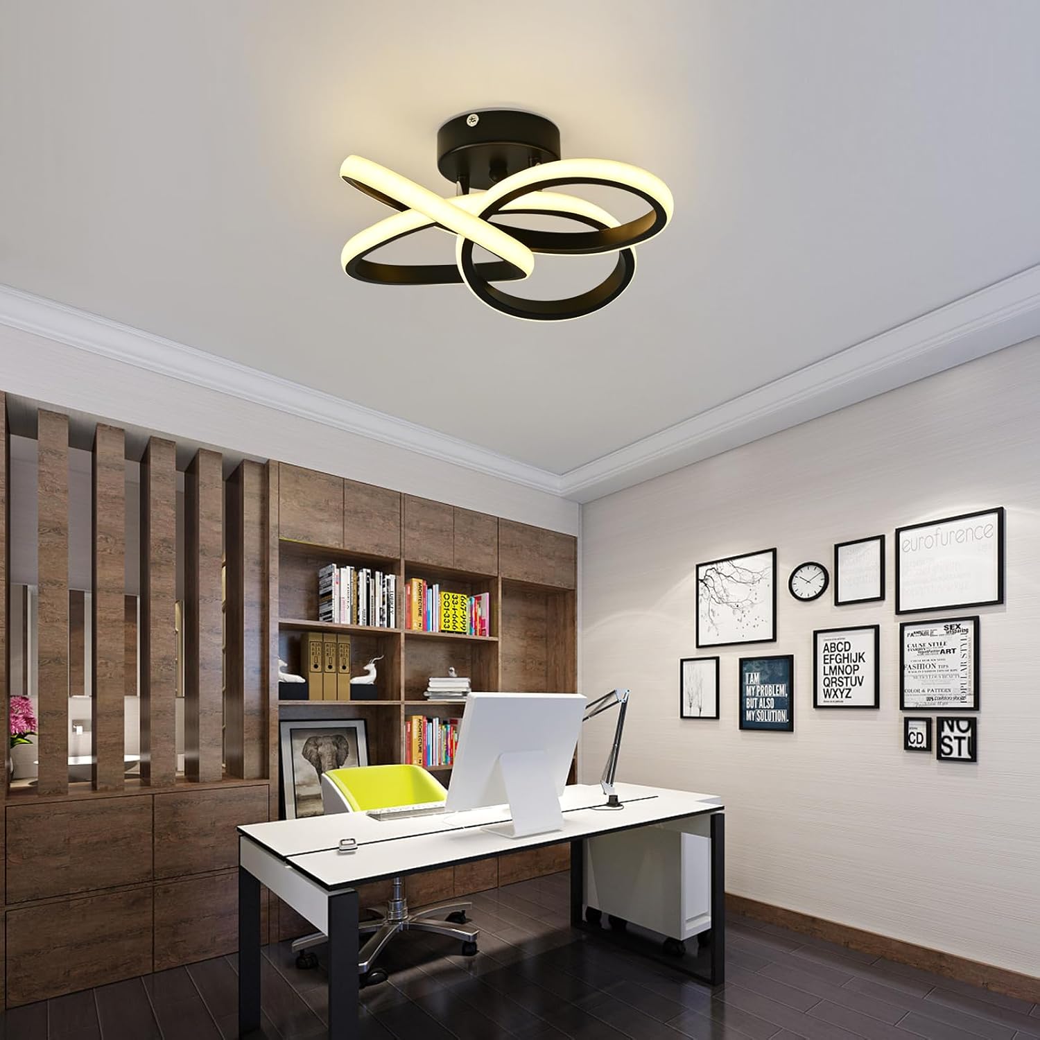 Thumbnail 4 de Plafón LED 36W Moderna Flor🌸 Luz Cálida 3000K Negro