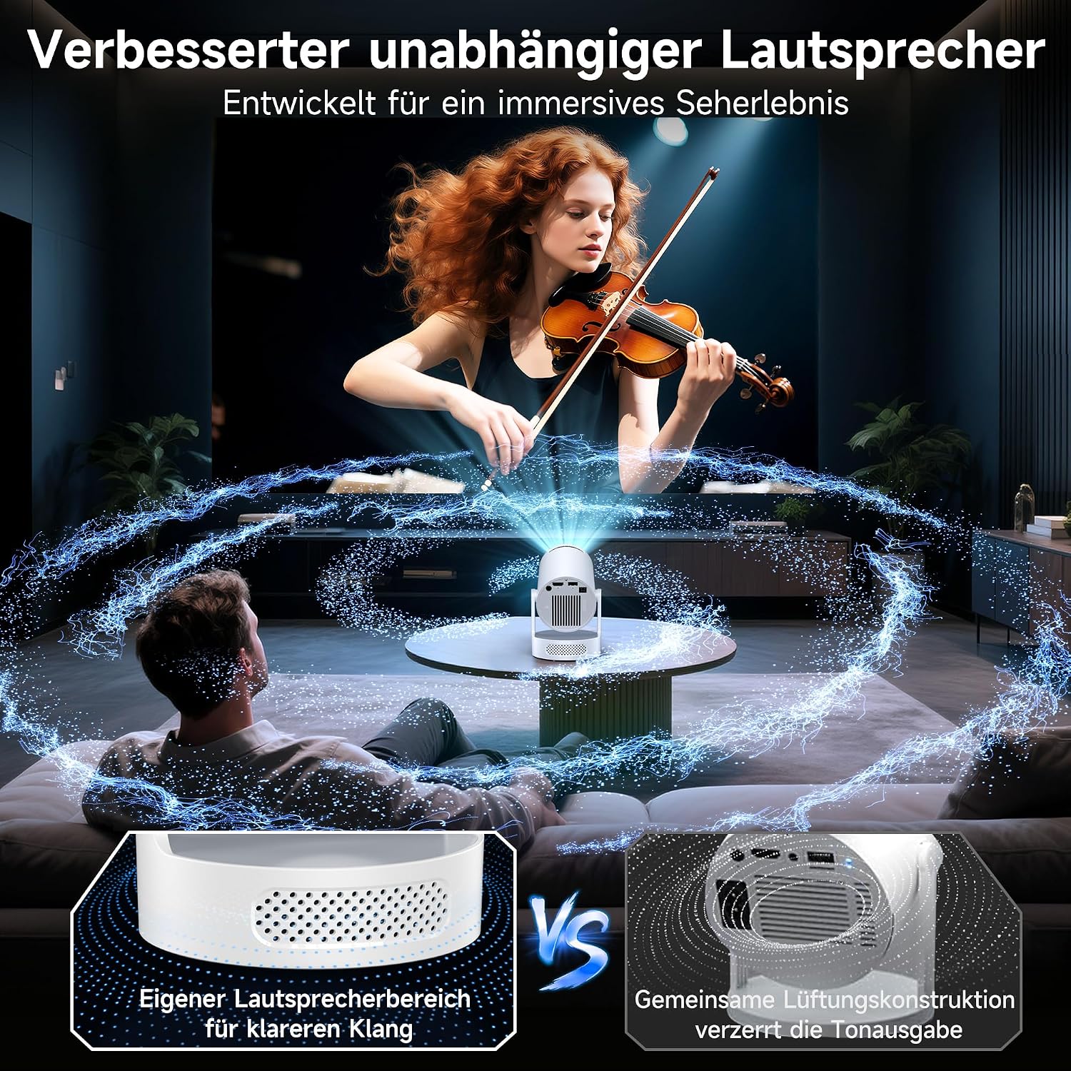 Thumbnail 6 de Philoent Mini Beamer – Smart Projektor 4K/1080p, WiFi 6 & Bluetooth 5.4