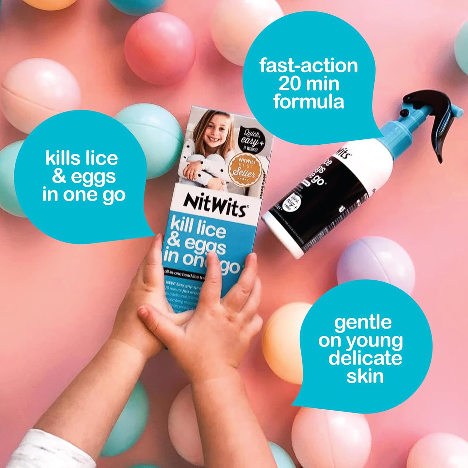 Thumbnail 2 de NitWits All-In-One Head Lice Treatment Spray (120ml) with Nit Comb