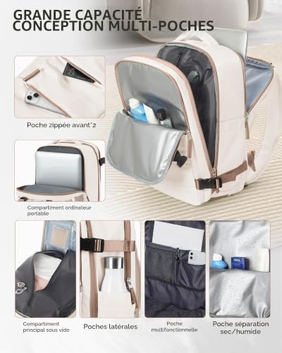 Detalle 2 de HPLQQ Sac à dos de voyage sous vide 40 x 30 x 20 cm, pompe, 24 L