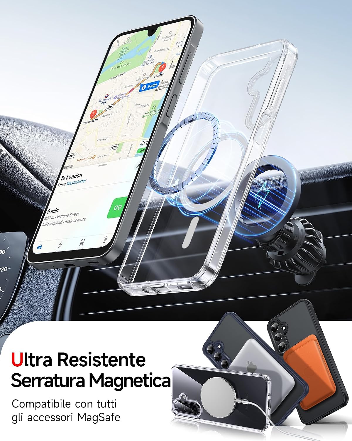 Thumbnail 2 de LeYi Cover magnetica per Samsung Galaxy A17 5G con custodia trasparente e 2 vetri temperati fotocamera
