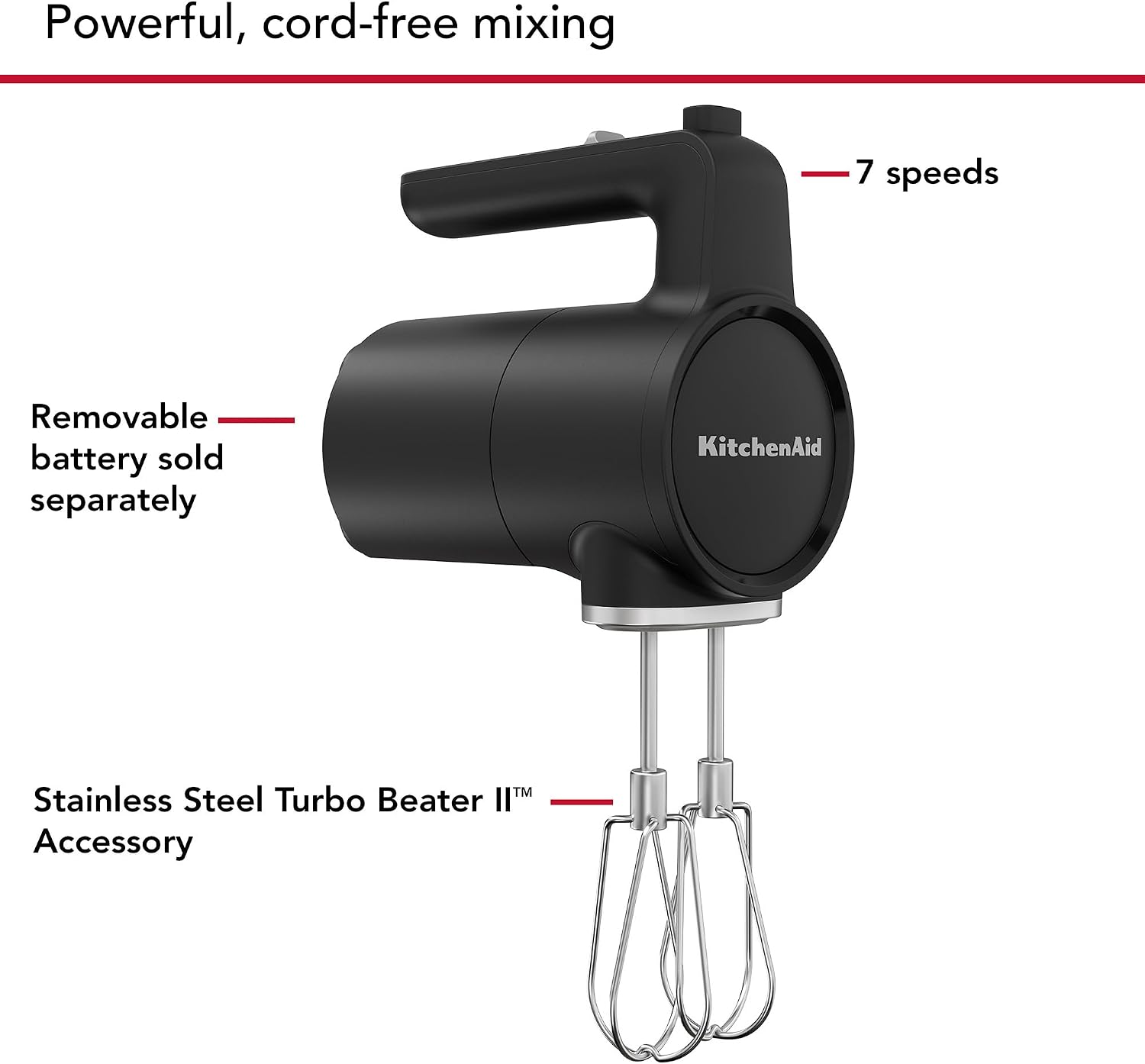 Detalle de KitchenAid Cordless Hand Mixer KHMR700