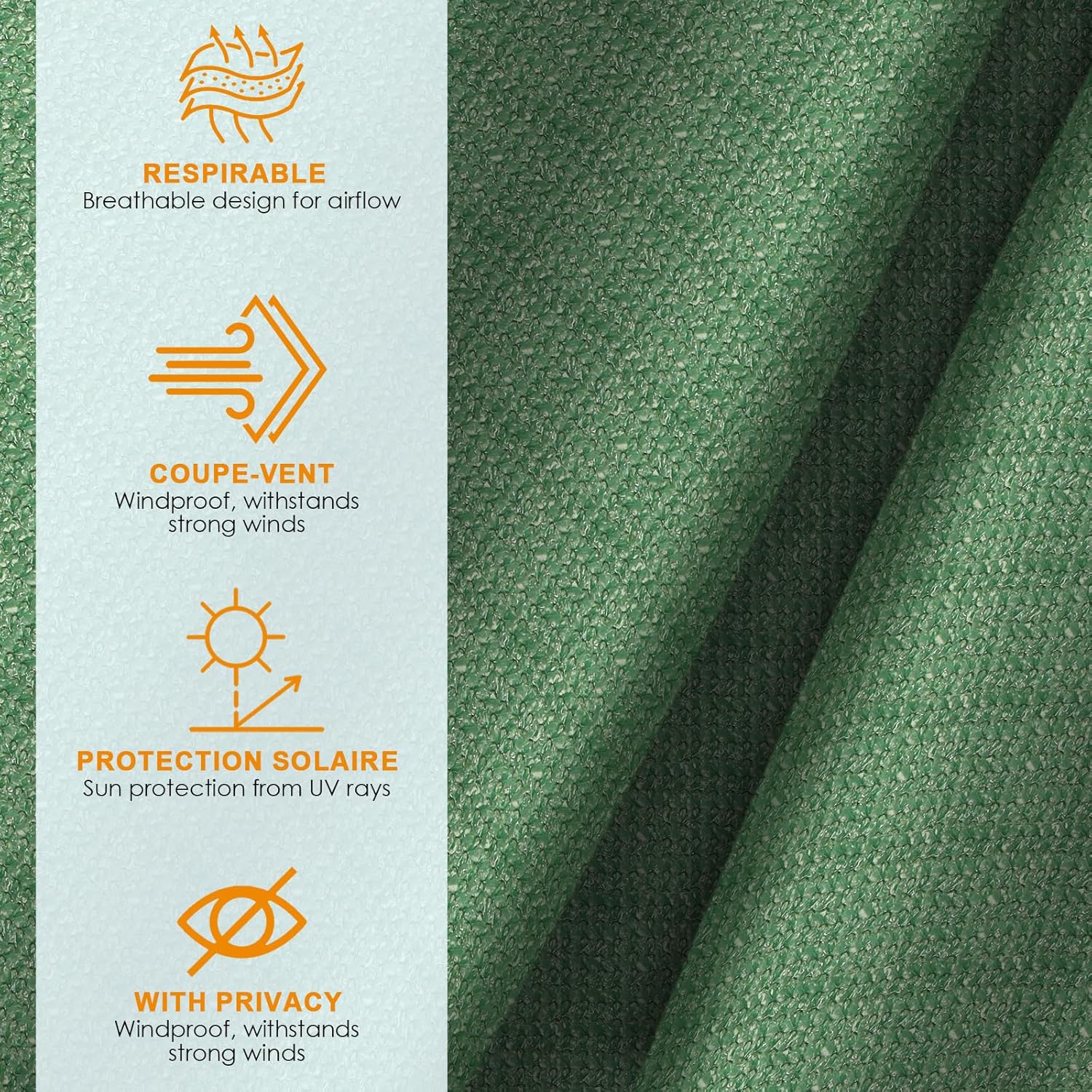 Thumbnail 4 de Esilihom Privacy Netting 1m x 10m HDPE 85% UV Block garden screen with holes and 100 cable ties