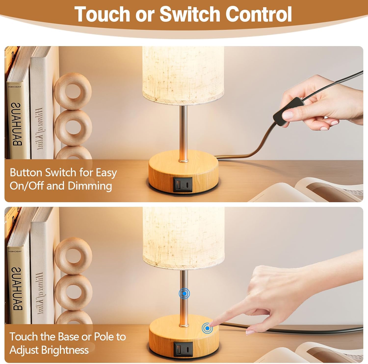 Thumbnail 3 de UPXNBOR Nachttischlampe Touch 11,3×34,5 cm