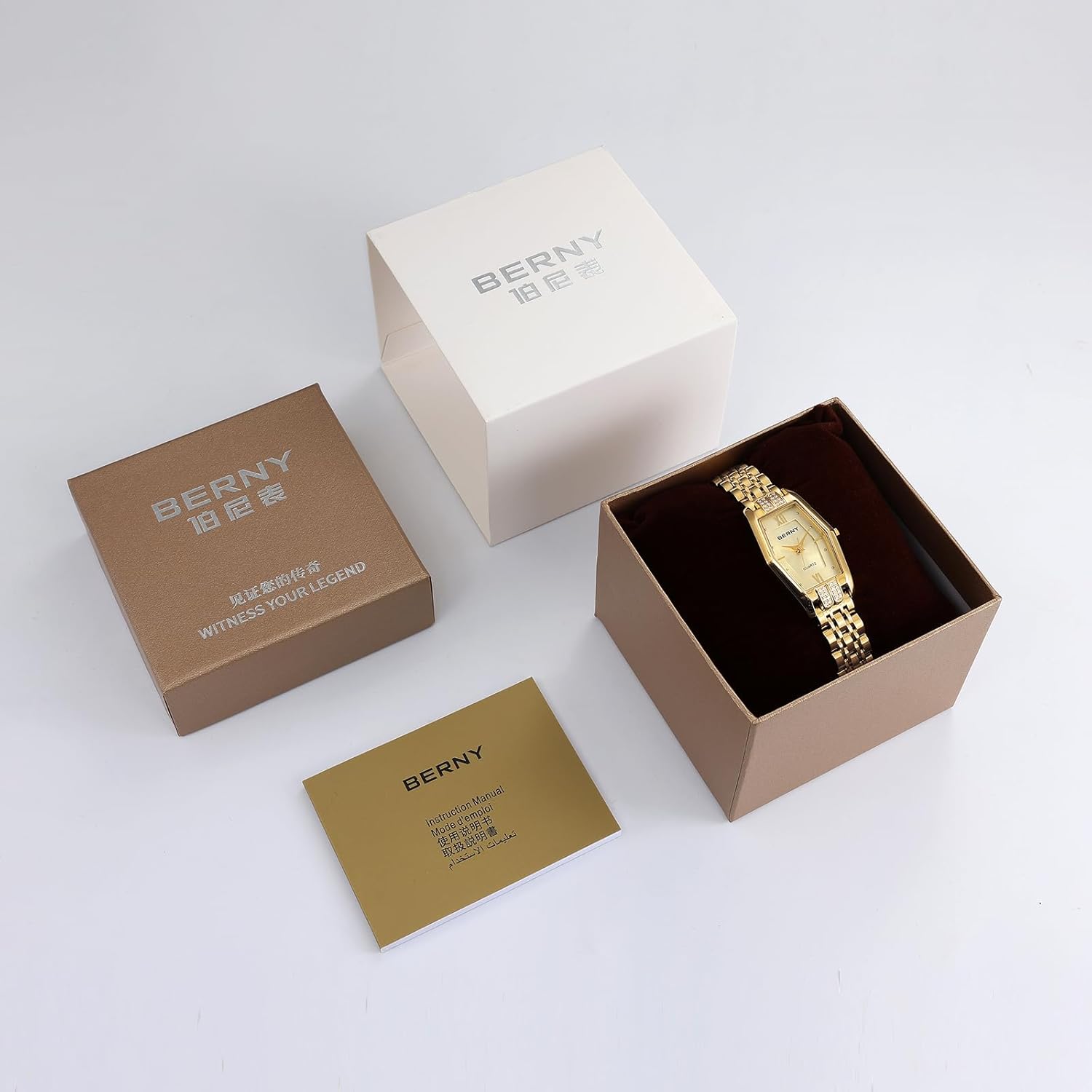 Thumbnail 6 de BERNY Gold Uhr Hexagon Damen Analoguhr