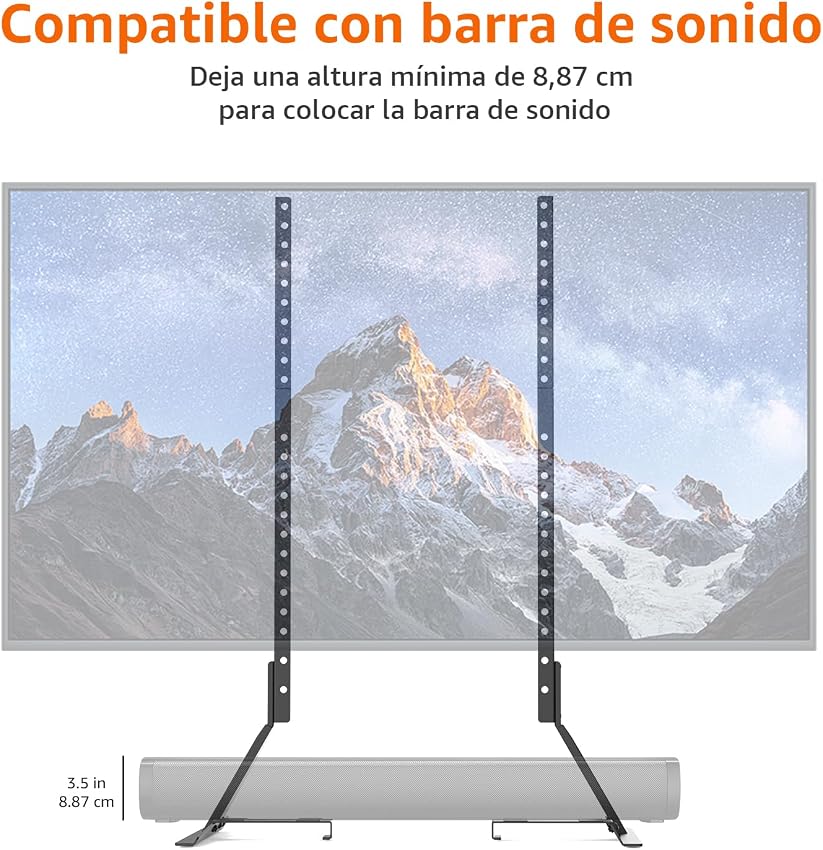 Detalle 2 de Amazon Basics - Soporte TV ajustable 22-77" con soporte de sonido 🖥