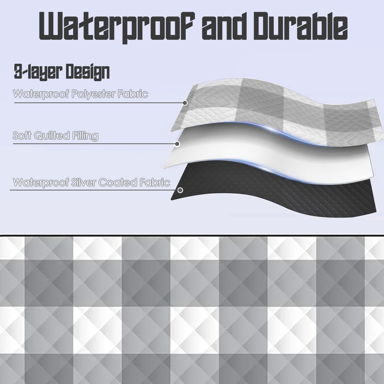 Thumbnail 3 de bellmeanin Picnic Blanket Waterproof 200x200cm – Large, Foldable Beach & Outdoor Blanket with Handle