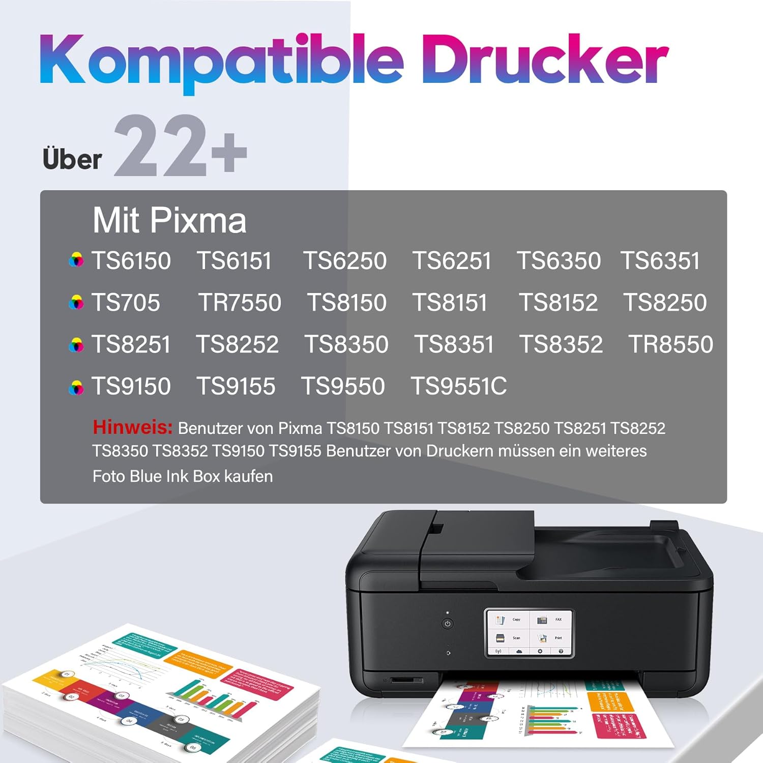 Detalle 2 de ONLYU PGI-580XXL CLI-581XXL Tintenpatronen-Set für Canon PIXMA TR8550 & TS/TR-Modellreihe (10er Pack)