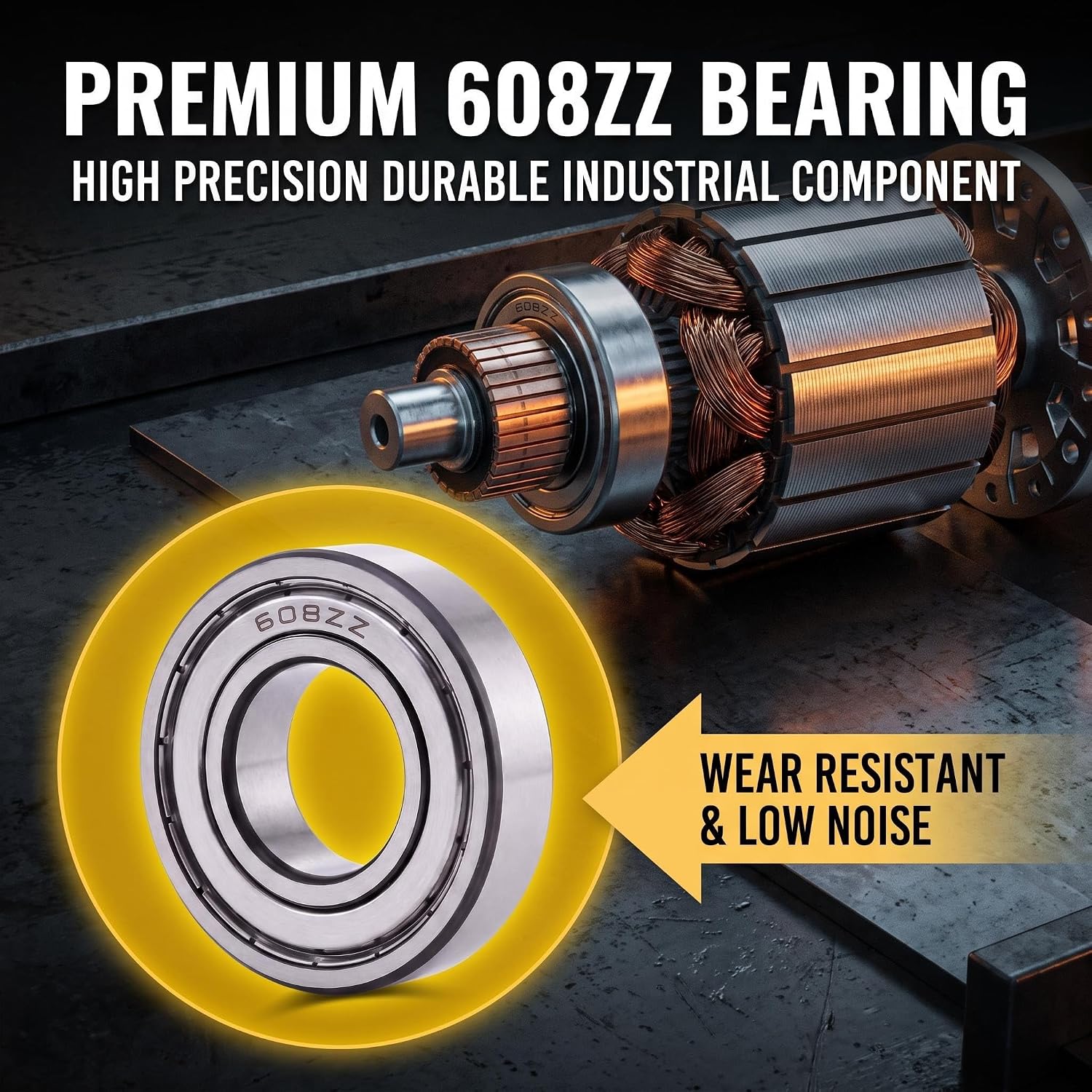 Thumbnail 6 de Mycheny 608 608-ZZ Deep Groove Ball Bearings, 20-Pack, Alloy Steel