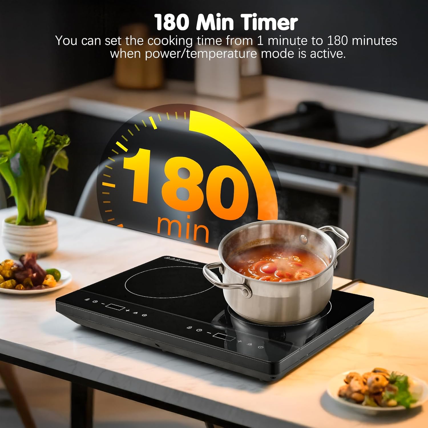 Thumbnail 4 de KICHPOWER Doppel-Induktionskochplatte mit 2 Zonen, 10 Stufen & 180-Min-Timer