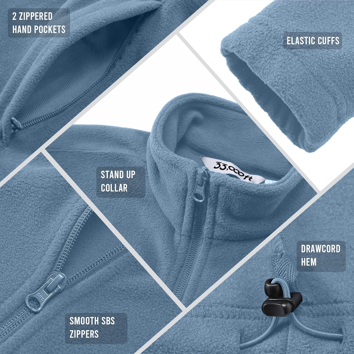 Detalle 2 de 33,000ft Fleecejacke für Damen, 4 Taschen