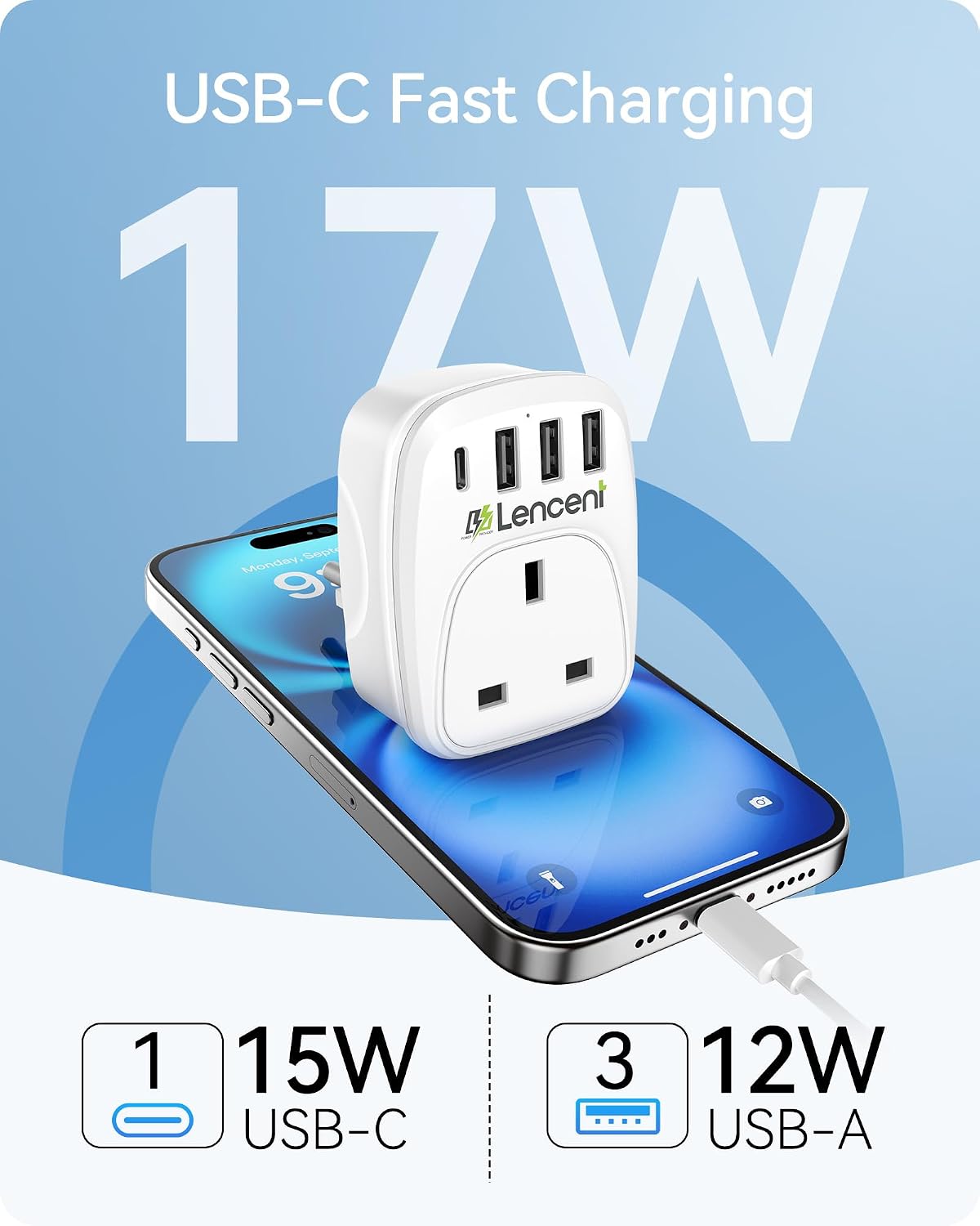 Thumbnail 2 de LENCENT UK to European Plug Adapter