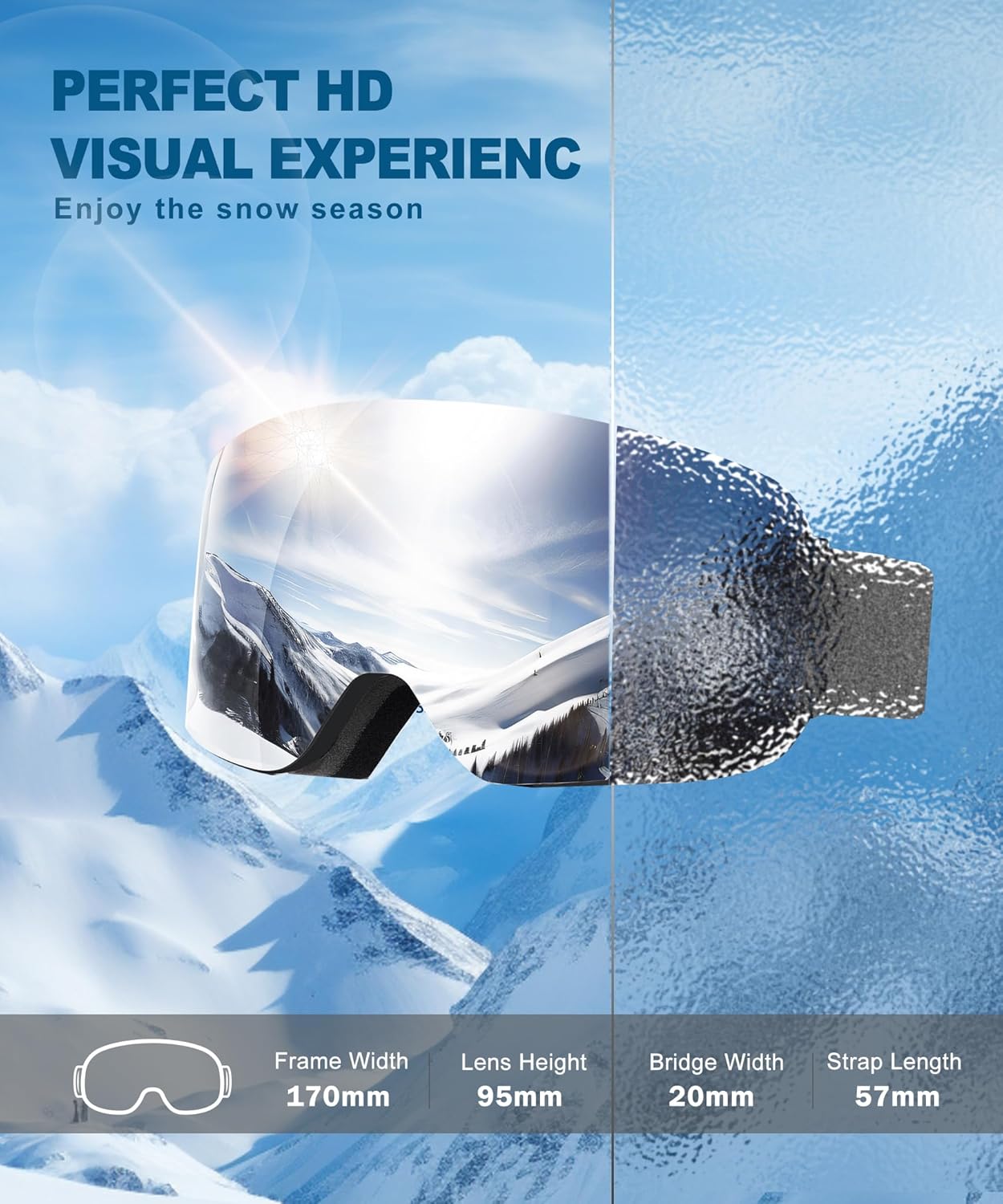 Thumbnail 5 de QALLY 2Pack Ski Goggles 100% UV Protection