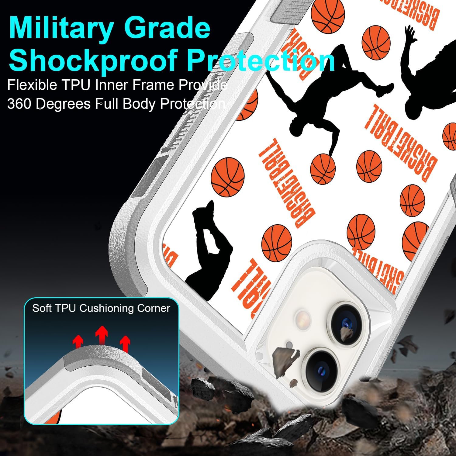 Thumbnail 4 de Candykisscase Basketball Case for iPhone 11, Dual-Layer Silicone and Hard PC