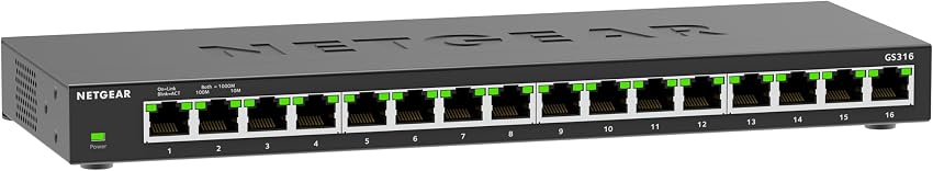 Detalle de NETGEAR GS316EP Switch Gigabit 15 PoE+ 180 W