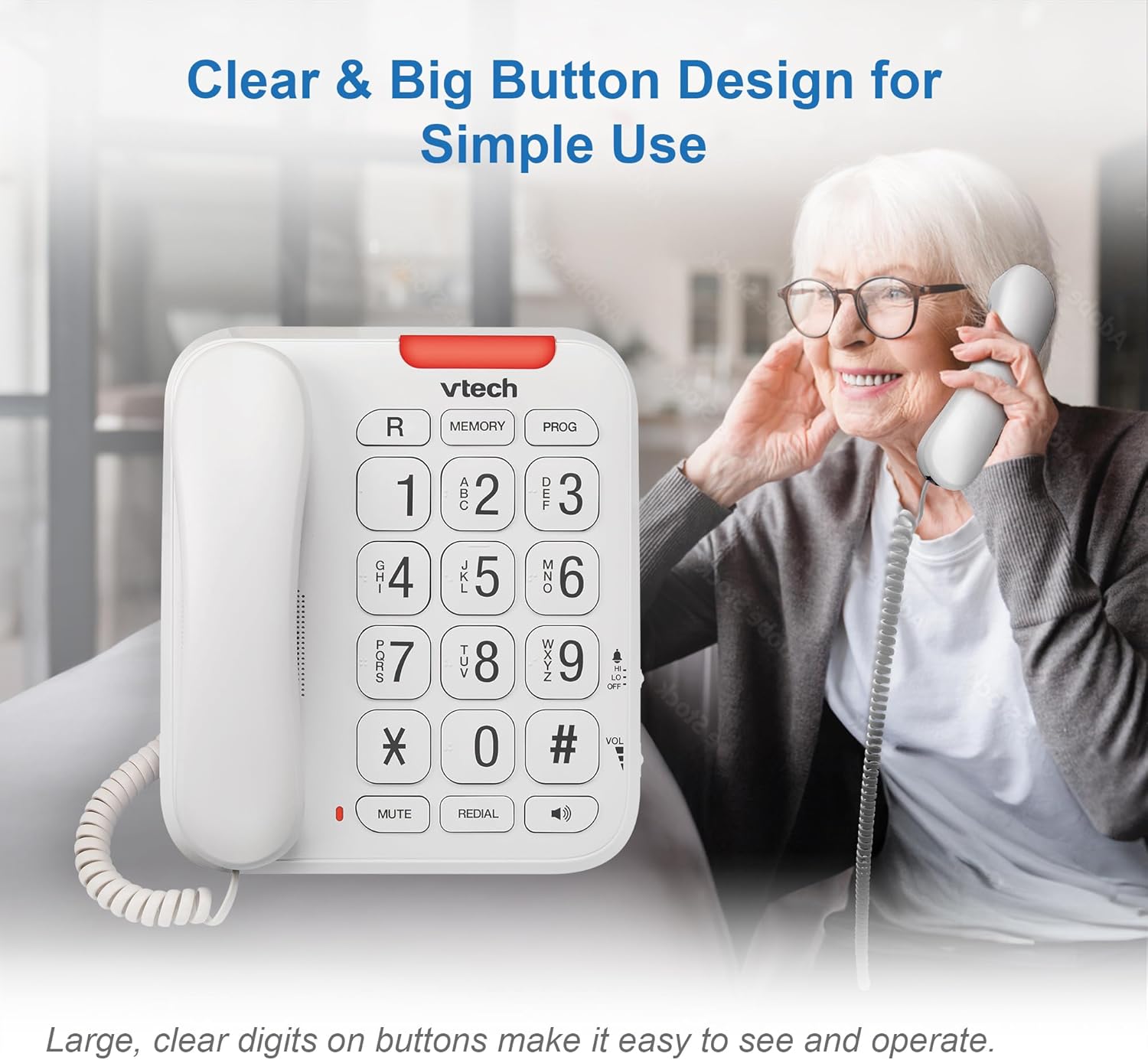 Thumbnail 5 de VTech CL1100 corded landline phone, big buttons 📞