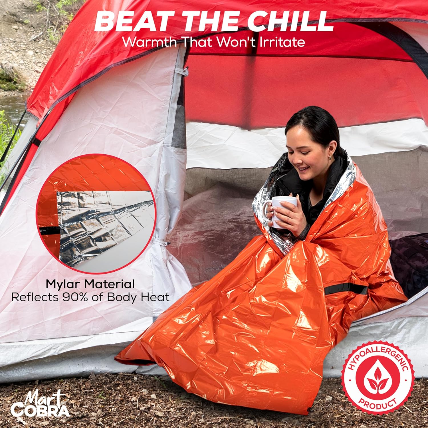 Detalle de Mart Cobra 3-Pack Mylar Emergency Sleeping Bags, Reflective Bivy Sacks, 84 x 36 in