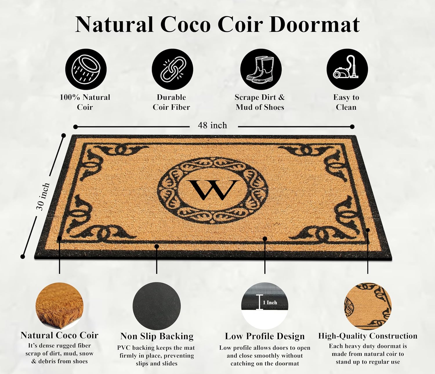 Detalle de A1HC Coir Doormat 30 x 48 in