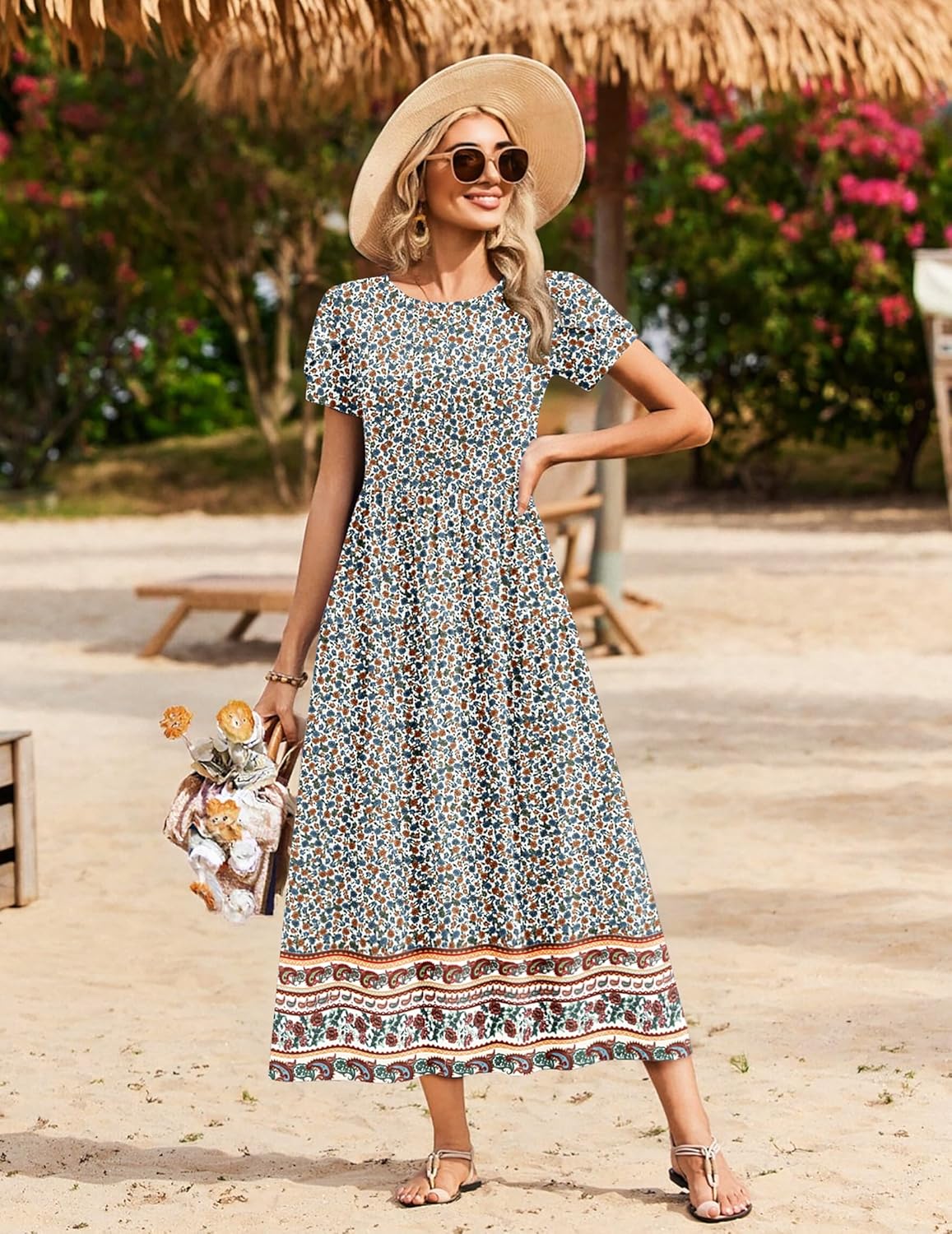 Thumbnail 4 de Zeagoo Summer Dresses for Women 2026 Maxi Bohemian Floral Dress
