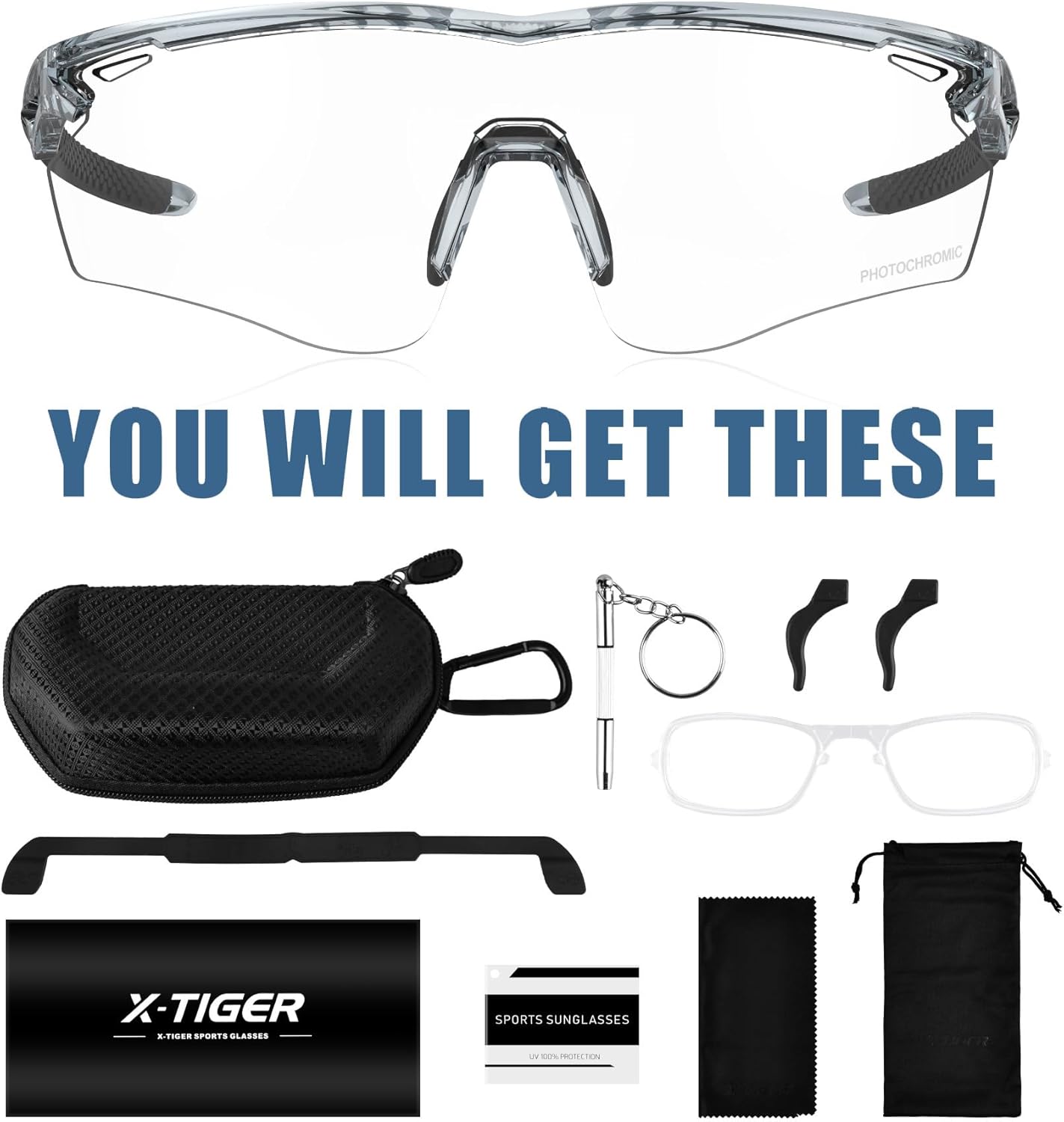 Thumbnail 5 de X-TIGER Photochrome Fahrradbrille – UV400 Selbsttönende MTB-Sonnenbrille