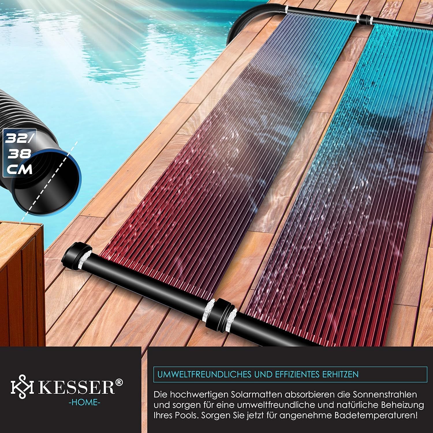 Thumbnail 2 de KESSER® Solarkollektor Poolheizung 500×70 cm – Solarheizer für Pools bis 20.000 L, erweiterbar