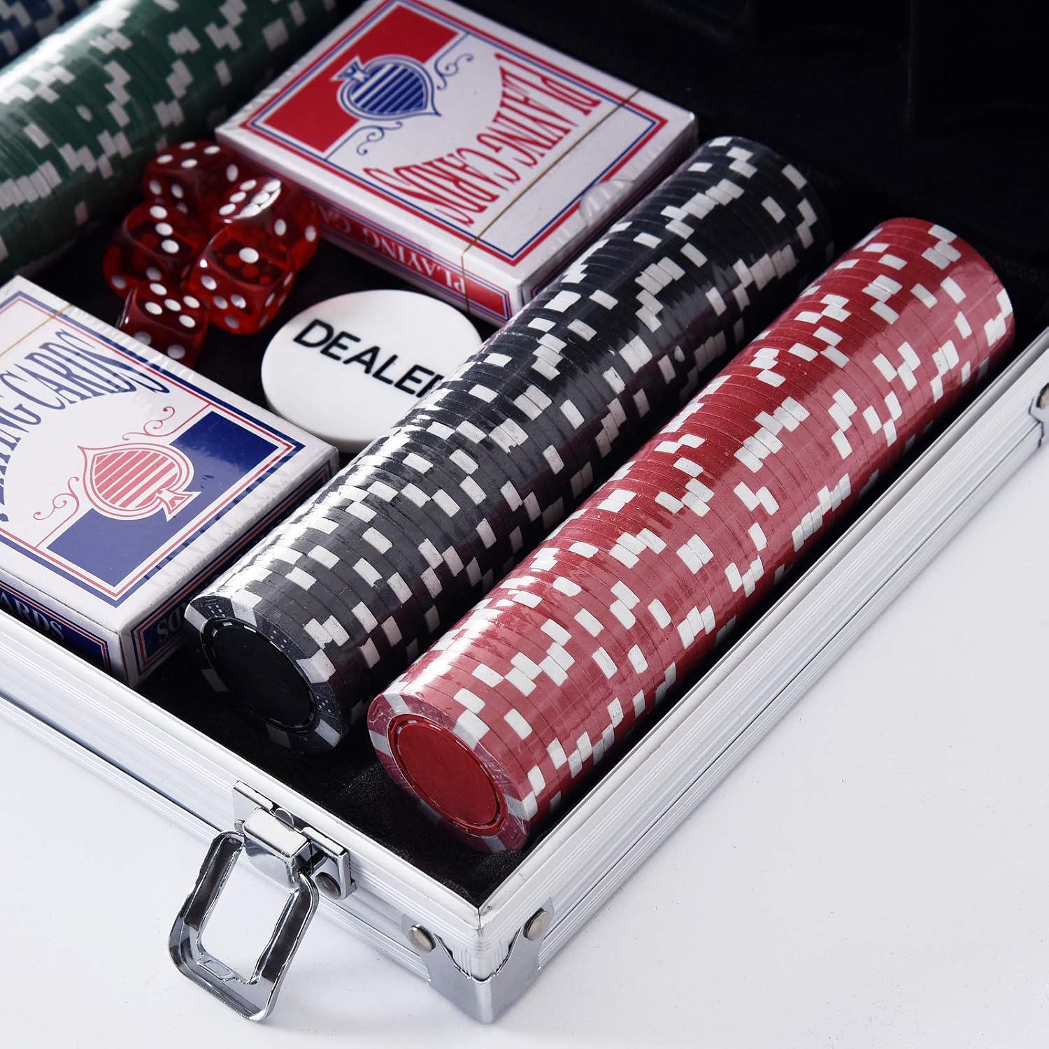 Thumbnail 4 de Mallette de Poker HOMCOM Coffret de Poker Complet – 200 jetons et accessoires en aluminium