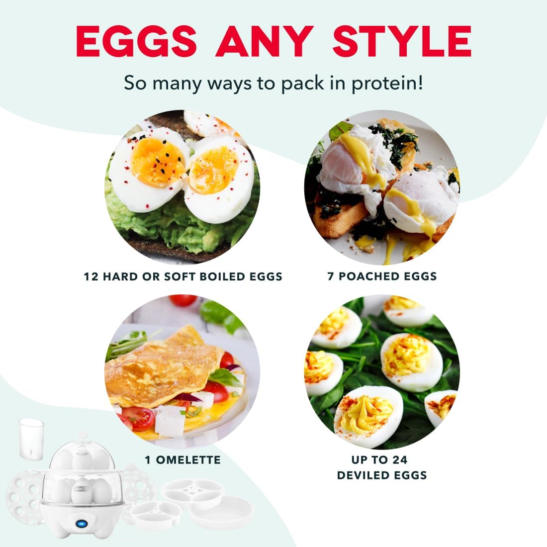 Thumbnail 3 de Dash Deluxe Egg Cooker 12-Egg Boiler & Steamer