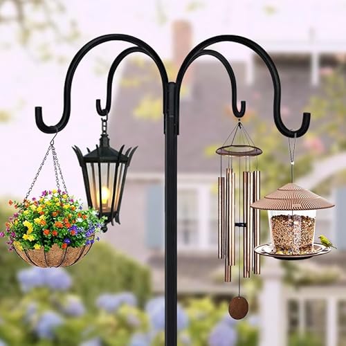 Detalle de QUZGVEXA adjustable bird feeder pole with multi-hook hanging station (223cm)