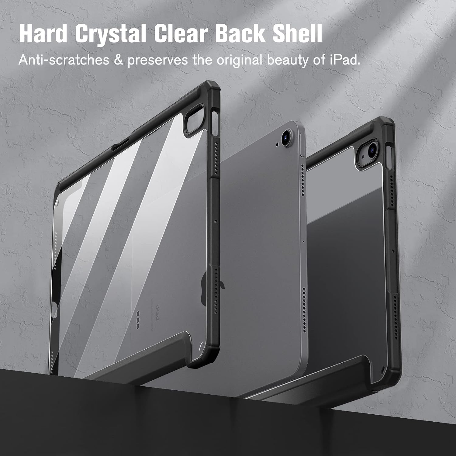 Detalle de FINTIE Hybrid Case for iPad Air 11 inch (M4 2026/M3 2025/M2 2024) & iPad Air 10.9 inch (5th/4th gen) – Shockproof slim clear acrylic with pencil holder, black