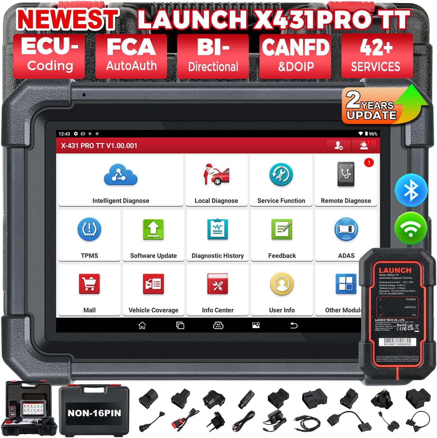 Detalle de Launch X431 Pro TT Elite – valise diagnostic auto bi-directionnelle avec DBSCar VII