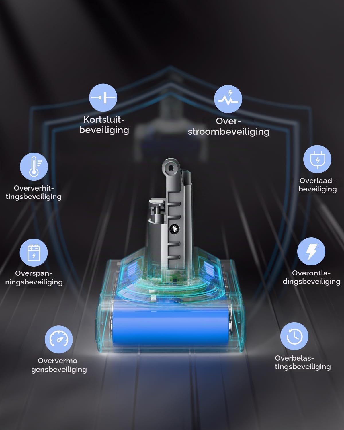 Detalle de Powtree V10 vervangingsaccu voor Dyson V10/SV12 met filter en 3 schroeven