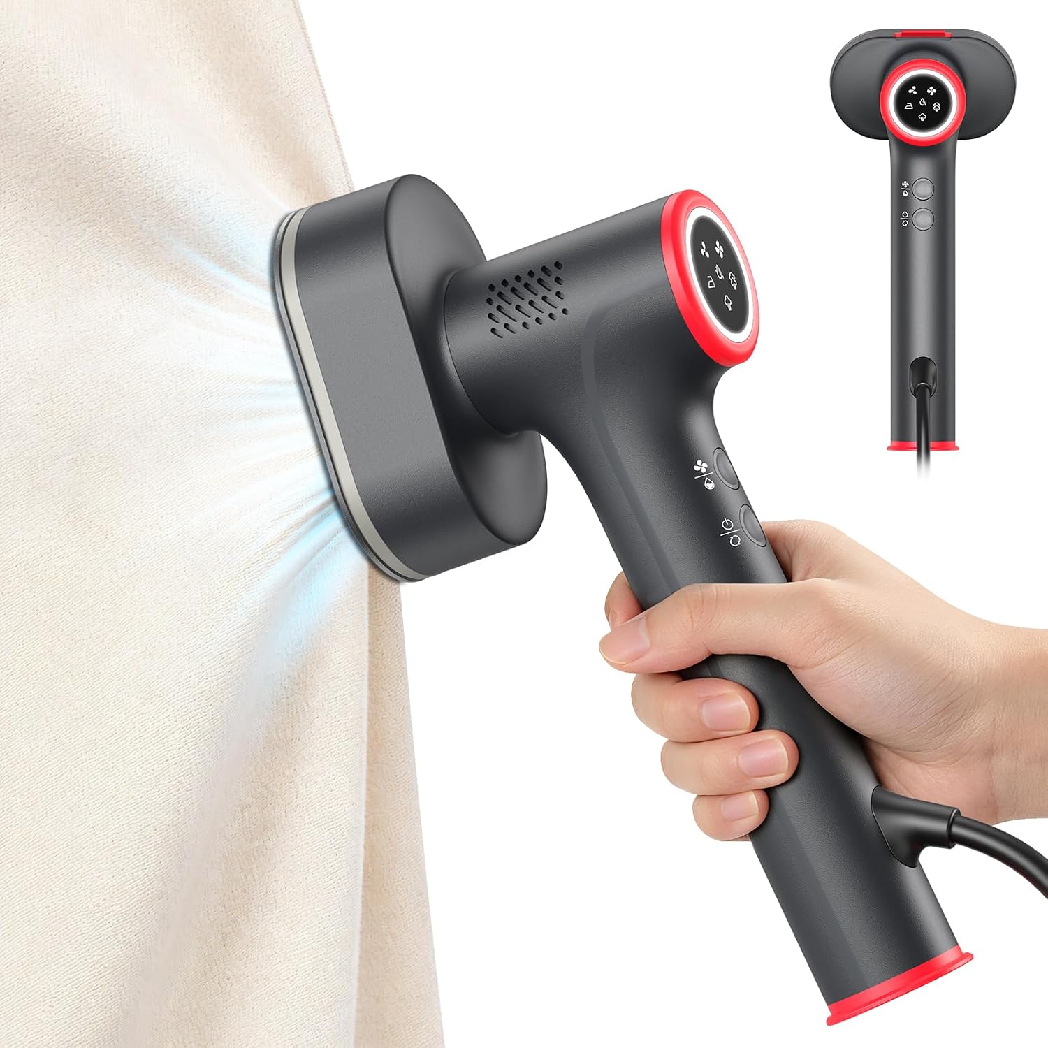 Detalle de Purivanta T60 PRO Vacuum Garment Steamer, 3500/4500Pa Suction, 90° Rotating Head