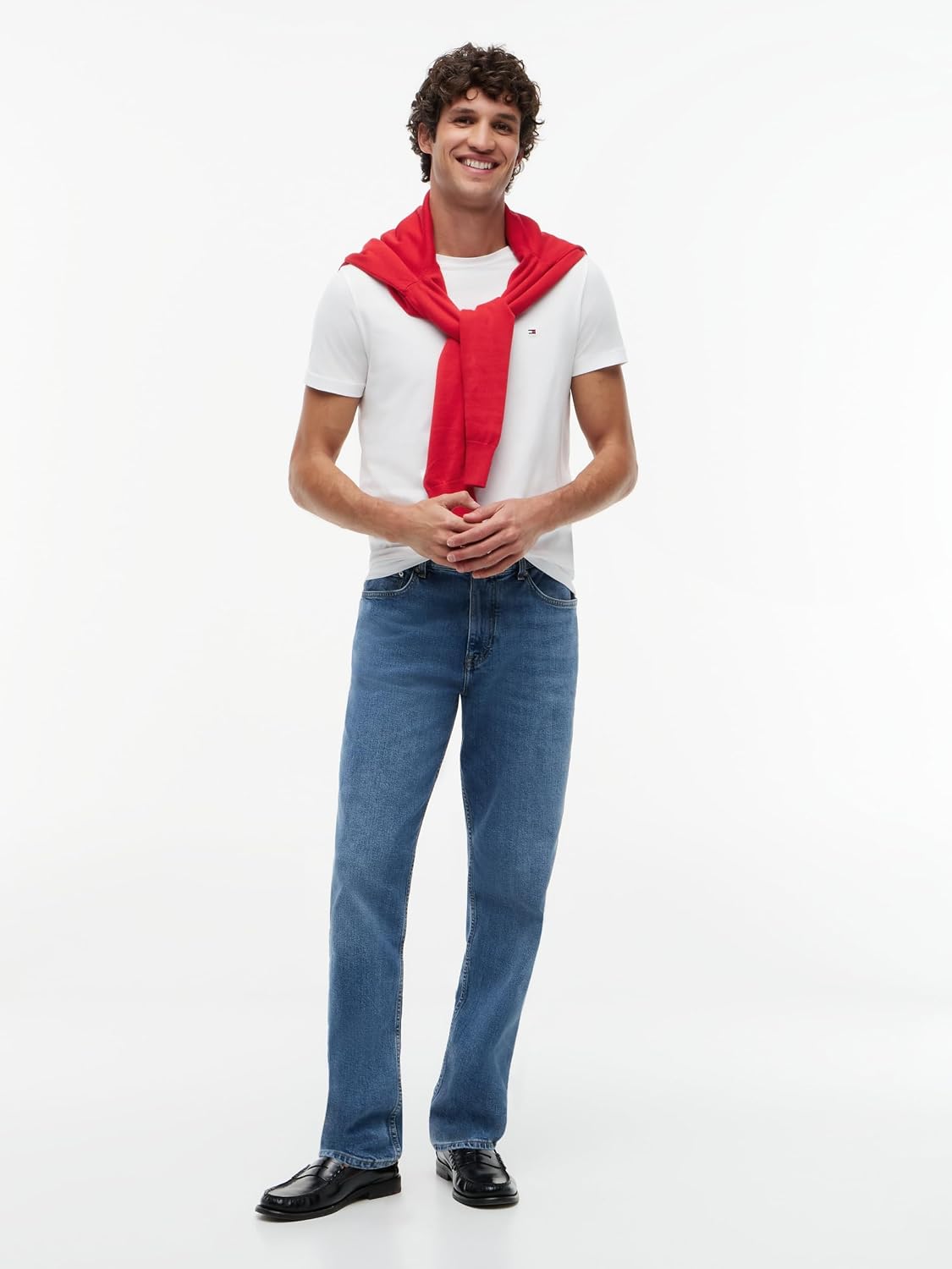 Detalle de Tommy Hilfiger Herren T-Shirt Kurzarm Core Stretch Slim Fit – Weiß, Größe L