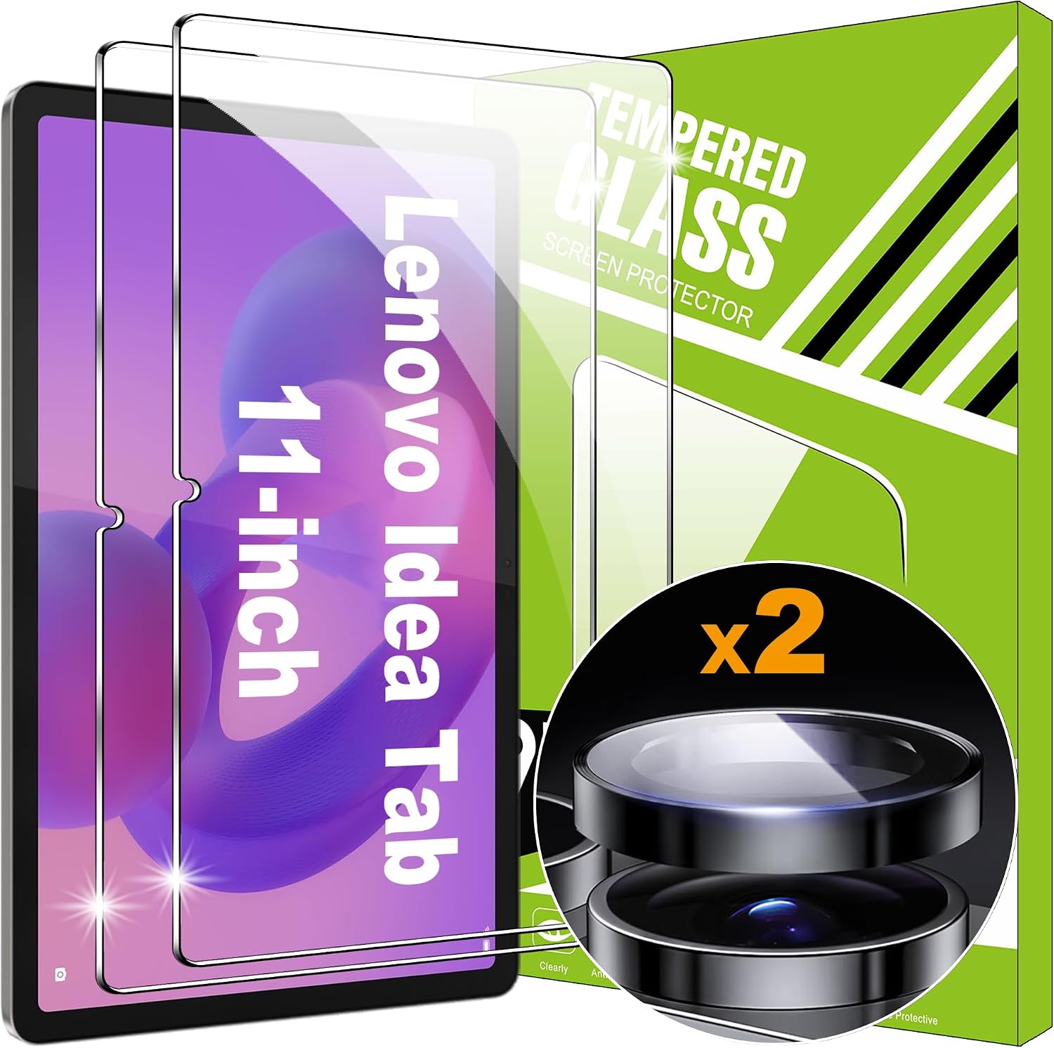 Detalle de Lemxiee Schutzfolie für Lenovo Idea Tab 11" – Panzerglas, 2+2 Stück, Kameraschutz & HD 9H