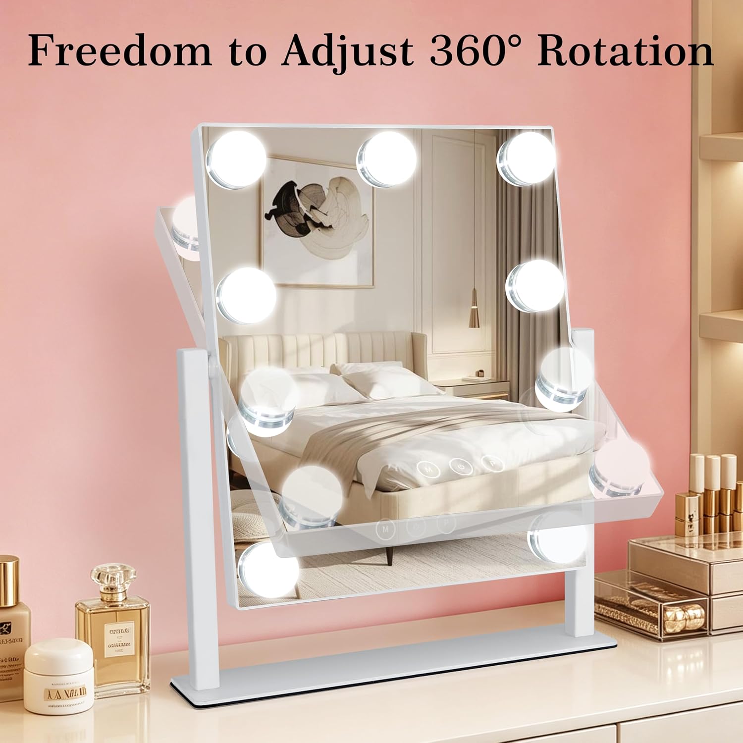 Detalle de Kotdning Lighted Vanity Mirror with 10x Magnification