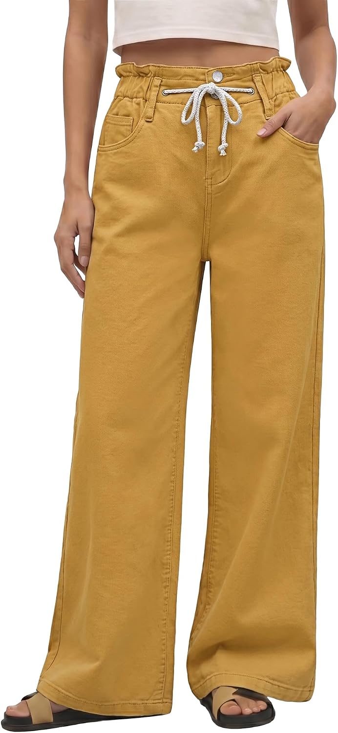 Detalle 2 de GRAPENT Wide Leg Jeans for Women: Stretch High-Waisted Bell Bottoms with Elastic Waist