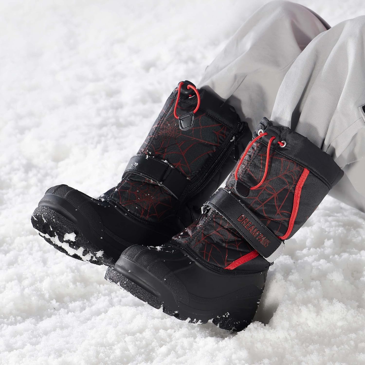 Detalle de DREAM PAIRS Kids Winter Boots with Faux Fur Lining
