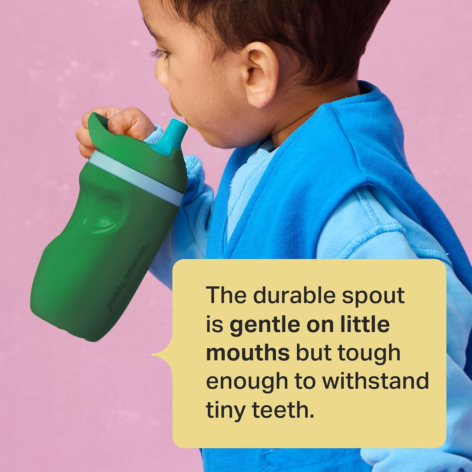 Detalle de Tommee Tippee Insulated Sporty Spout Non-Spill Toddler Cup (266ml) – Pack of 2, Blue & Green