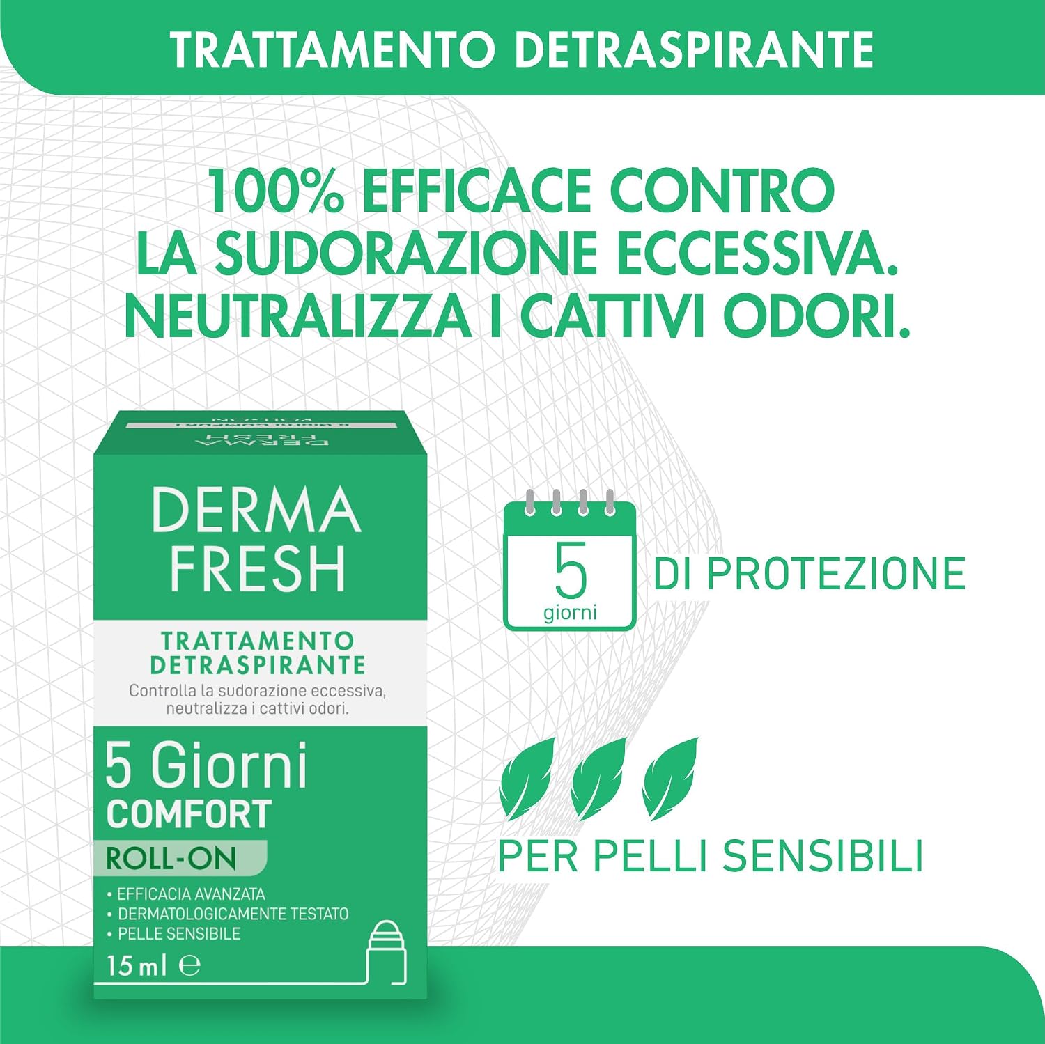 Thumbnail 1 de Dermafresh 5 giorni Comfort: Trattamento detraspirante roll-on 15 ml per pelle sensibile