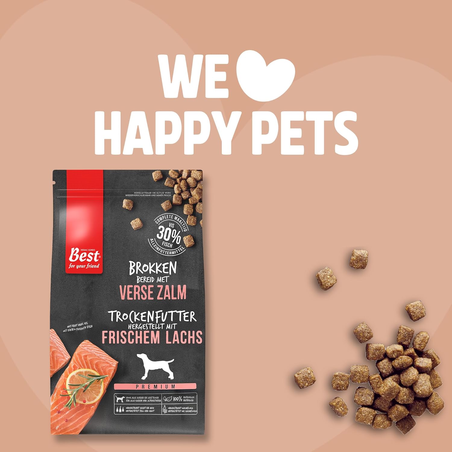 Thumbnail 3 de Rosewood Trockenfutter für Hunde mit Lachs (1,5-kg-Beutel) – weizenfrei mit Reis & Gemüse