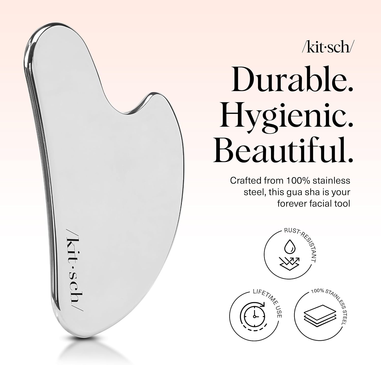 Detalle 2 de Kitsch Stainless Steel Gua Sha Facial Tool