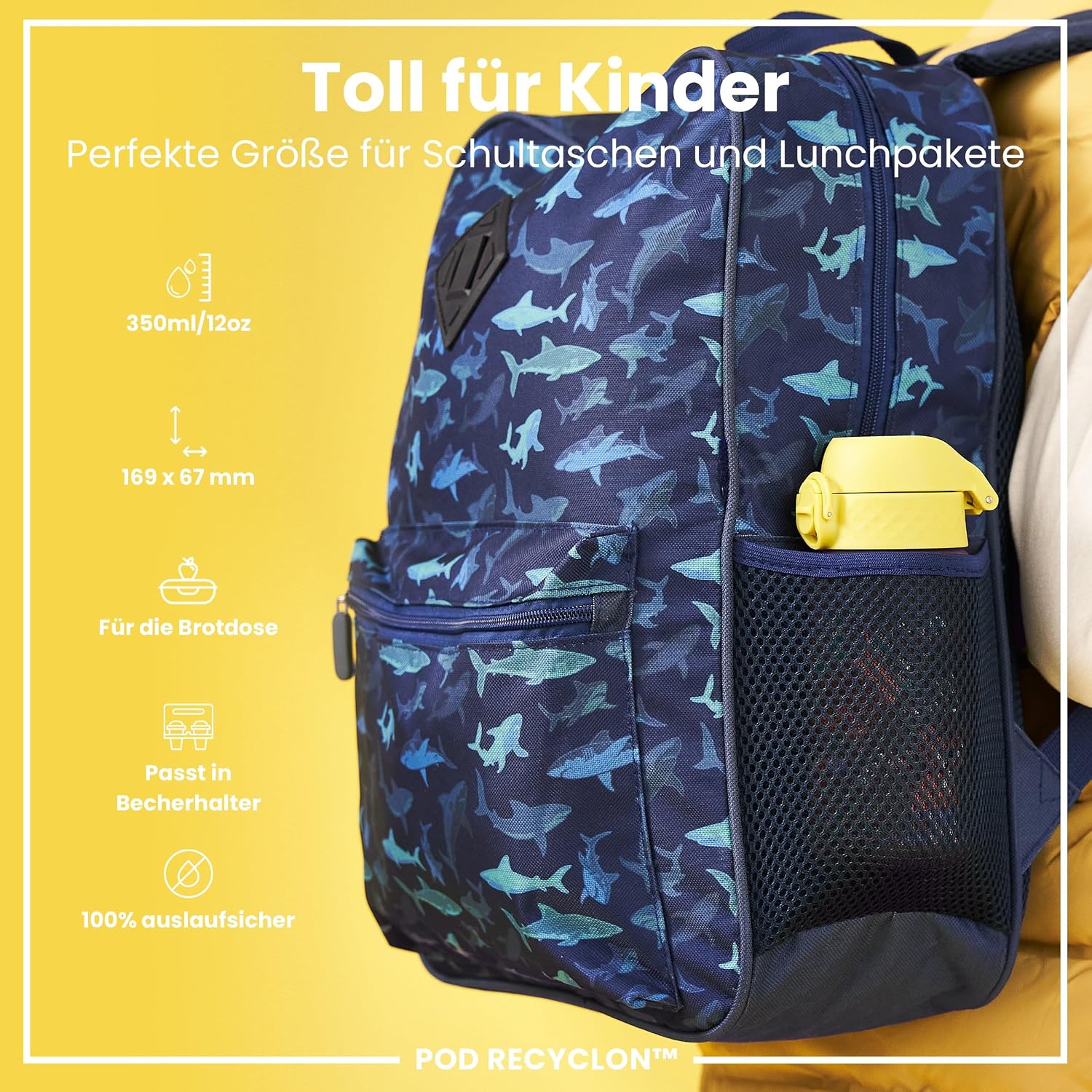 Thumbnail 1 de ION8 Kinder Trinkflasche 350 ml – auslaufsicher, einhändig öffnbar und BPA-frei