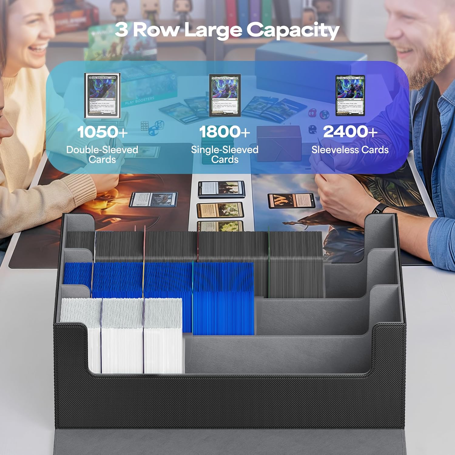 Detalle de UAONO Card Storage Box 1800+ capacity for MTG cards ๐