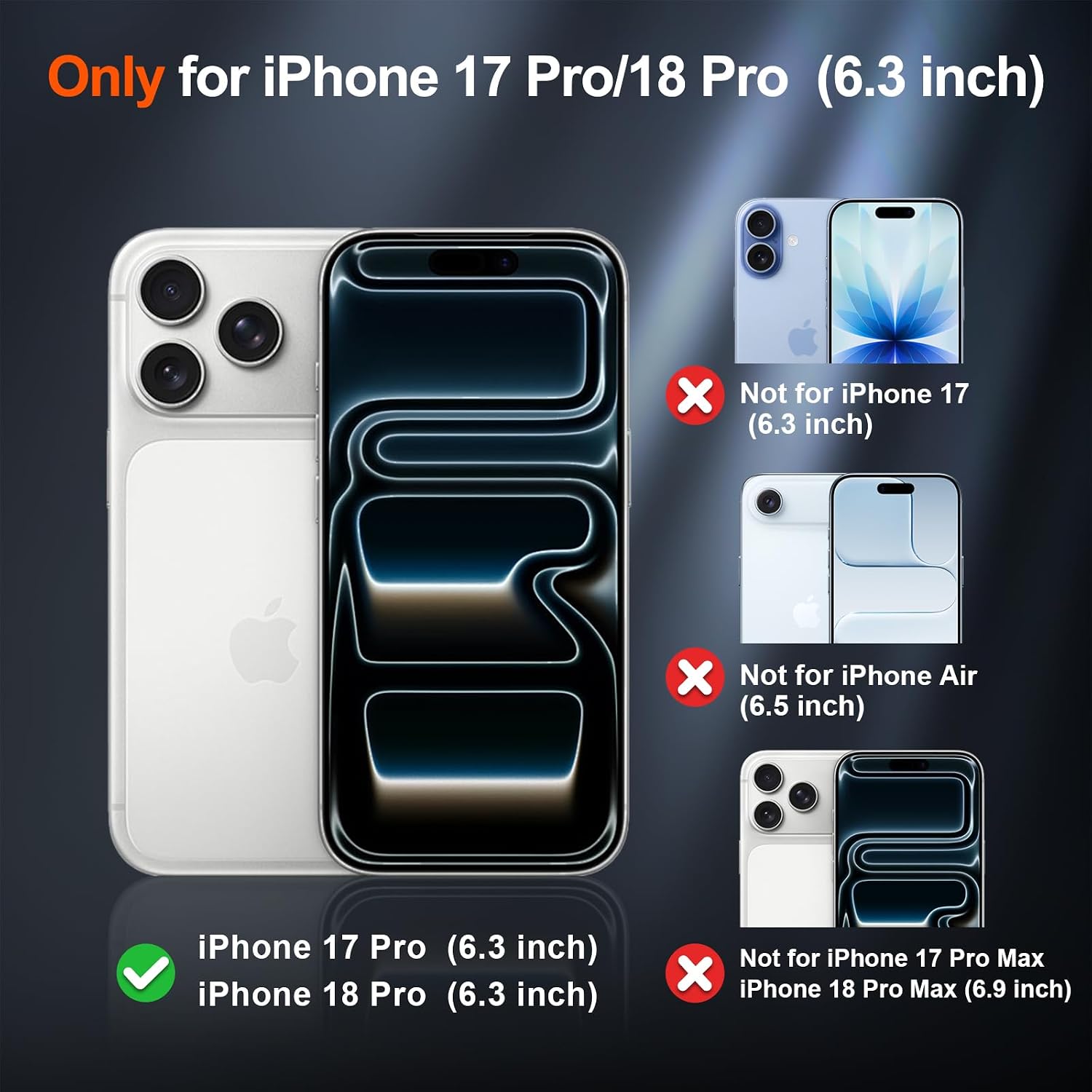 Detalle 2 de SUPFINE Magnetic Case for iPhone 17 Pro (MagSafe Compatible) — Military-Grade Drop Protection, Matte Translucent Gray