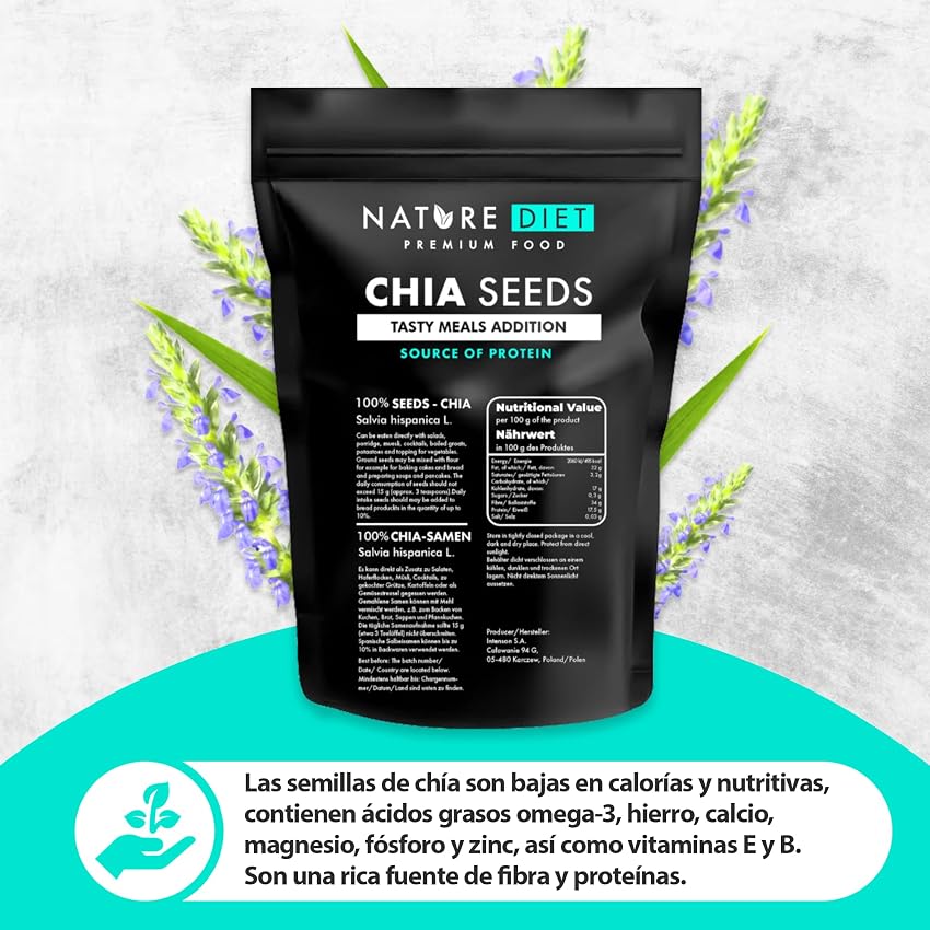Detalle 2 de Nature Diet Semillas de chía 2x1000 g 🥗
