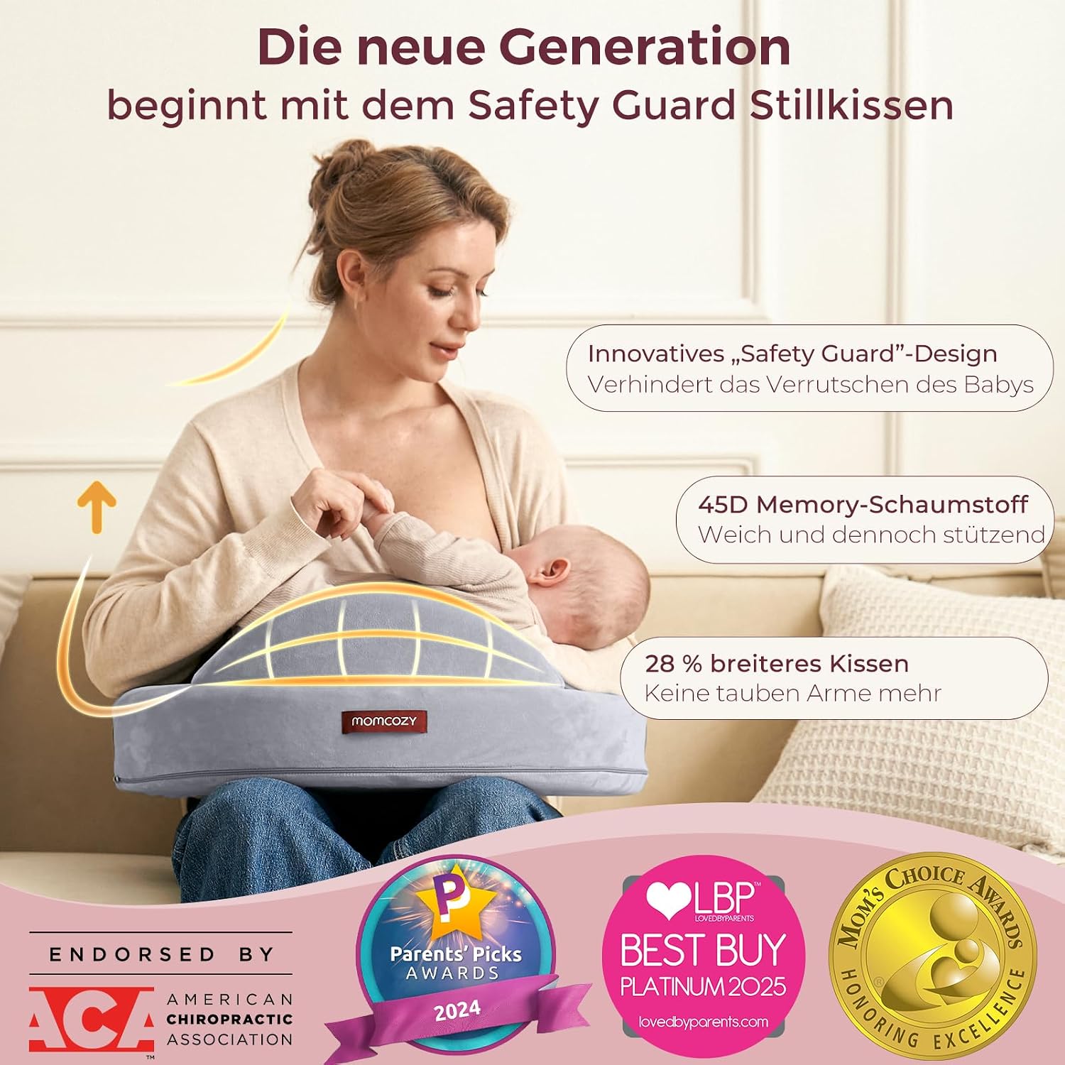 Detalle de Momcozy Memory-Schaum Stillkissen 57,4 cm