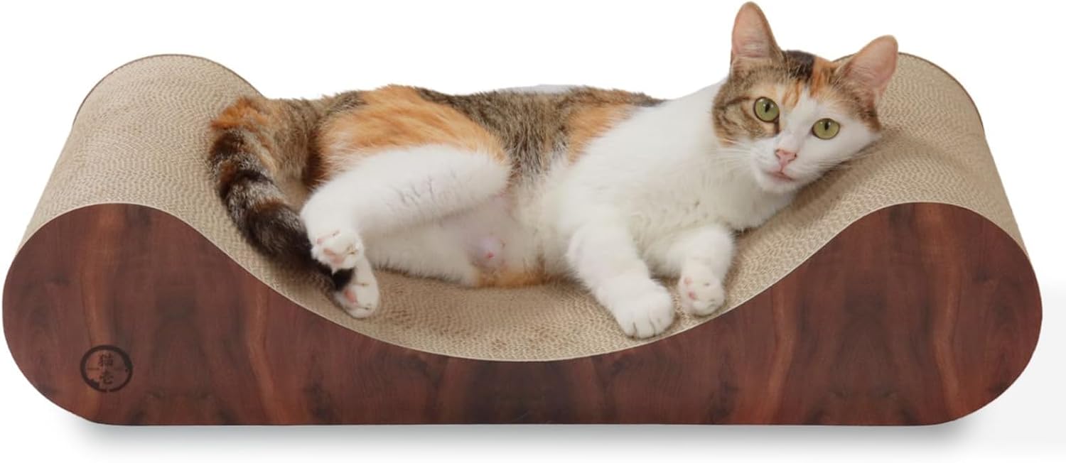 猫壱 バリバリベッドカール L 猫用爪とぎベッド リバーシブル・木目調デザイン